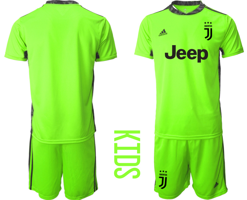 Youth 2020-2021 club Juventus green goalkeeper blank Soccer Jerseys->juventus jersey->Soccer Club Jersey